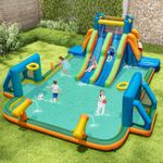 Inflatable Water Park Outdoor Water Slide Blow up Water Park w/ Climbing Wall