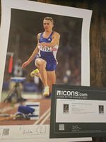 Signed Jonothan Edwards 16X12" Photo  TEAM GB Olympics ICONS COA