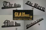 Customised Old English Vintage House Garden Name Sign 500mm Wide Mild Steel