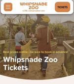 ZSL WHIPSNADE Zoo - 3 Adult Entry Tickets Total RRP GBP 102