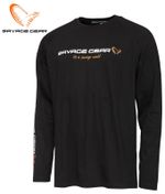 Savage Gear Signature Logo T-Shirt Long Sleeve Fishing Top Black Caviar All Size