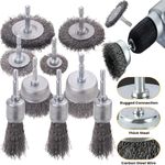 3/10pcs Carbon Steel Wire Brush Set for Drill 1/4 Hex Shank Rust Paint Remover