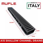 MUFLE 4ALL Shallow Channel Drains Plastic Driveway Drain Channel  - 1 Metre A15