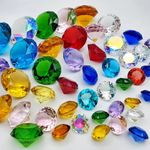 Glass Crystal Diamond Shaped Paperweight Decorative Cut Giant Gemstone x1