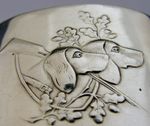 SUPER STERLING SILVER HUNTING SHOOTING GUN DOGS NAPKIN RING 1990 ANIMALS