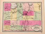 1887 CENTRAL MANITOBA CANADA Map ORIGINAL  Winnipeg Dufferin Lisgar