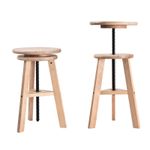 Adjustable Wooden Painting Stool Height Artist Drafting Stool Bar Kitchen Stool