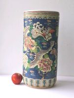 Vintage Chinese Painted Dragon Umbrella Stand Stick/Cane Holder Large Porcelain