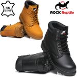 Mens Leather Lightweight Safety Boots Steel Toe Cap Midsole Ankle Lace Shoes Sz