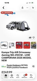 Kampa Trip AIR Drive-Away Awning for Campervans