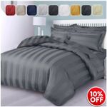 Luxury Duvet Cover SET Stripe Quilt Covers Bedding Sets Single Double King Size