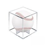 8cm dustproof acrylic baseball display box tennis cube box stand display box