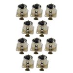 10pcs XLR 3-Pin Female Wear Chassis Resistance Microphone Jack Audio Connector