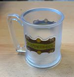 Butterbeer Frosted Clear Plastic Pint Beer Mug with Handle Glasses/Steins