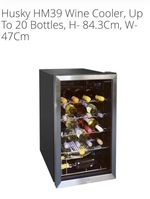 Husky HM39 Wine Chiller 47cm Black with Glass Door. Excellent Condition.