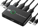 4K KVM Switch HDMI 2 Port Box, USB HDMI Switches for 2 Computers Share 2 Cable