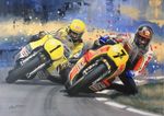 Barry Sheene and Kenny Roberts Canvas art prints by Greg Tillett MotoGP