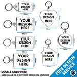 Custom Printed Key Ring Personalised Keyrings Family Photo Logo Kids Pet Keyring