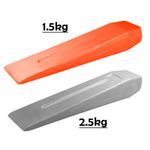 Pack Of 2 Log /Firewood Splitting Wedge,1 x 2.5kg Grey Wedge+1 x 1.5kg Red Wedge