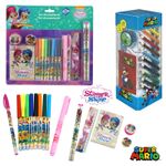 Kids Stationery Set Super Mario Minions Drawing Colouring Pencils  School Gift