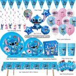 Lilo & Stitch gift bags party flags plate balloon banner kid birthday decoration