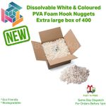 400 PVA RIG FOAM NUGGETS  Extra Large Box - Quality, Quick Dissolve, Carp/Coarse