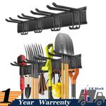 Garage Garden Tool Holder Storage Rack Shed Wall Mounted Organiser Long Hooks