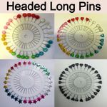 Extra Long Pins Plastic Head Heart Star Daisy Shapes for Dressmaking Craft Hijab