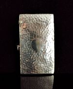 Antique Edwardian hammered silver card case, George Unite