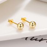 9ct Gold 2mm 3mm 4mm 5mm 6mm 8mm Ball Stud Earrings - PAIR