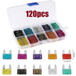 120Pcs Mini Blade Fuses Boxed Assorted Car Van Bike Fuse Set 5 10 15 20 25 30A