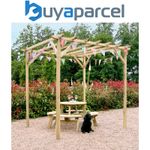 Zest Newbury Wooden Garden Arch Pergola Plant Support Trellis 2.4m