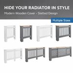Wooden Radiator Cover Cabinet Slatted Modern White Grey Small Large UK