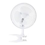 6” 2 Speed Clip Fan with Adjustable Tilt, White, S40007