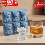 Mini Highland Cow Ice Cube Mold, Cute 3d Highland Cow Silicone Ice Cube Tray