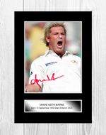Shane Warne Cricket 2 Australia A4 repro autograph poster with choice of frame