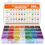 NEW 300Pcs Car Fuse Assortment Kit, 160 Mini Blade Fuses Automotive +90 Standard