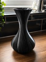 Ribbed Decorative Vase Modern Freestanding for Any Room (black or white)