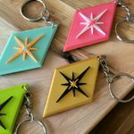 Retro Midcentury Modern Diamond Starburst Keychain Nostalgic Keyring Retro MCM