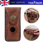 TOURBON  4.1" Leather Knife Sheath Snap Pouch Portable Knife Case with Belt Loop