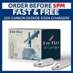 20 x ProFizz CO2 8g Chargers - Non-Threaded Soda Cartridges - Gas - UK Seller