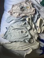 M&S Peter Rabbit 4pc Baby Set 0-3 Months Ribbed Striped Bodysuit Hat