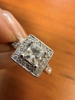 Platinum Diamond Princess Halo Ring (Fractured Centre) – Scrap / Reset Project