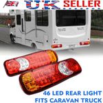 2x 46 Led Rear Tail Lights Lamps 5 Function 24v Trailer Lorry Truck Recovery #*