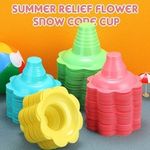New 200 Pieces 4 Oz Shaved Ice Cups Flower Shaped Snow Cone Cups Leak Proof9176