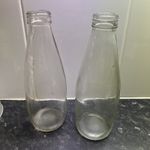 2 Old Crown Dairies Milk Bottles, 1 pint