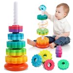 Rotating Rainbow Tower Baby Stacking Puzzle Toys Safety And Environm~~m