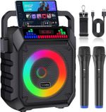 Karaoke Machine and 2 Wireless Microphones for Adults & Kids | Bluetooth Speaker