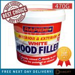 WHITE WOOD FILLER CRACKS REMOVER SMOOTH INTERIOR EXTERIOR NEW 470G ALL PURPOSE