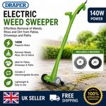 Draper Electric Weed Sweeper 140W Patio Driveway Moss Weed Dirt Remover 84746
